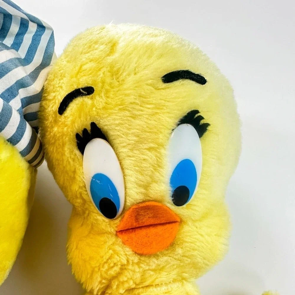 Two Tweety Birds - Vintage 1997 Looney Tunes Tweety Bird Plush in Pajamas - 12